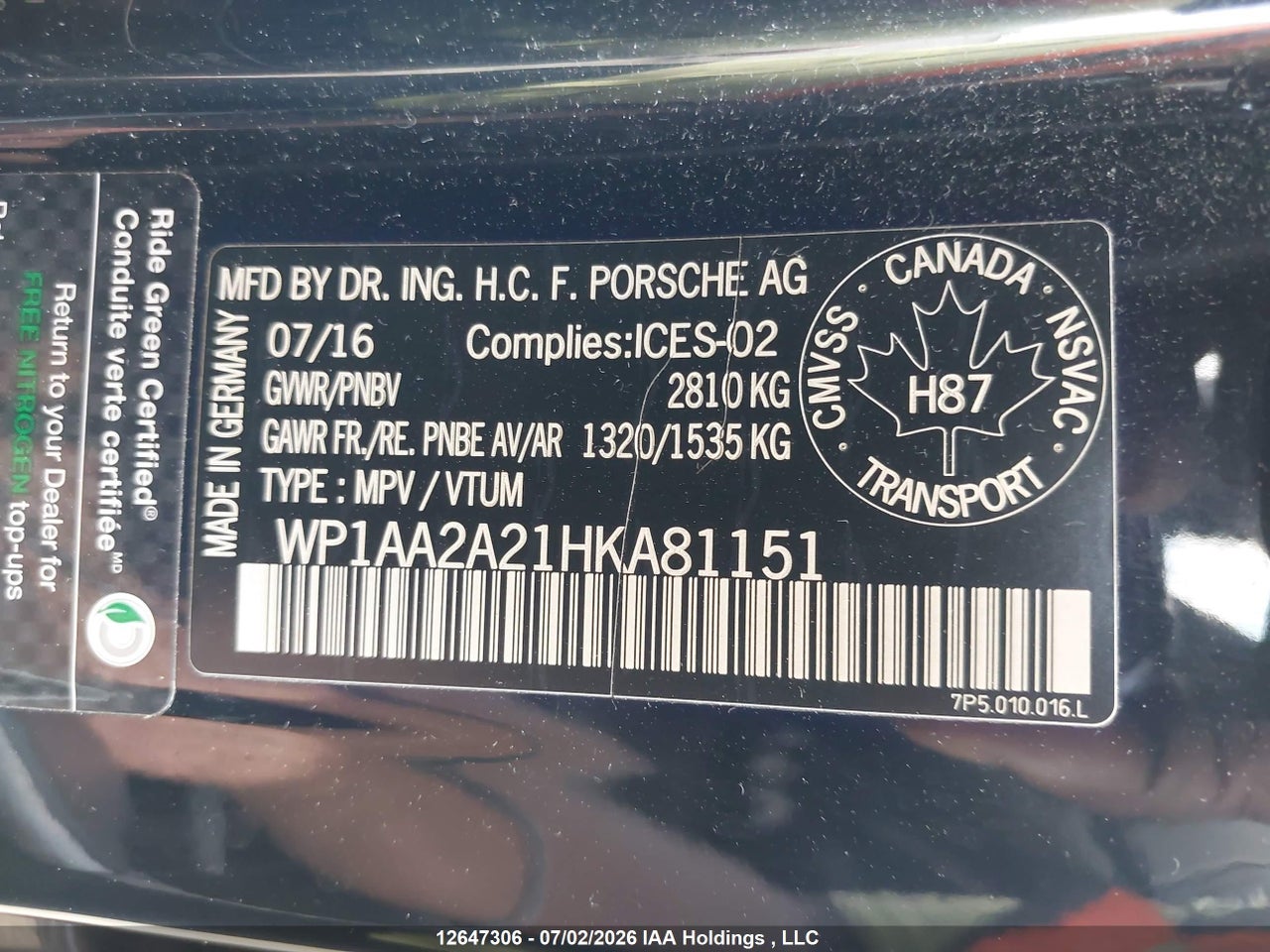 2017 PORSCHE CAYENNE PLATINUM EDITION thumbnail 10