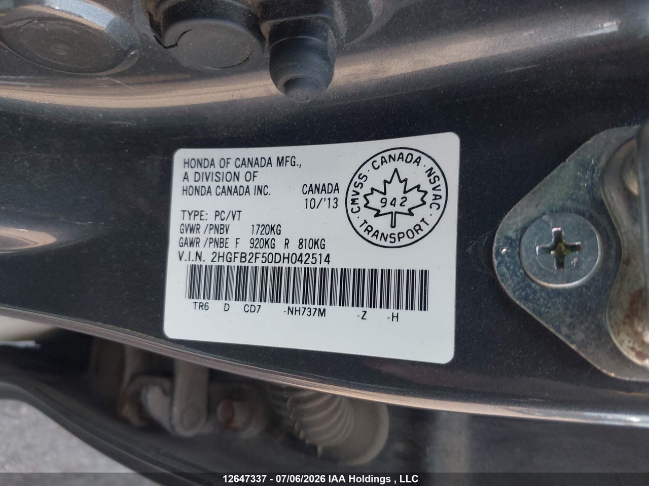 2013 HONDA CIVIC EX 4DR thumbnail 10