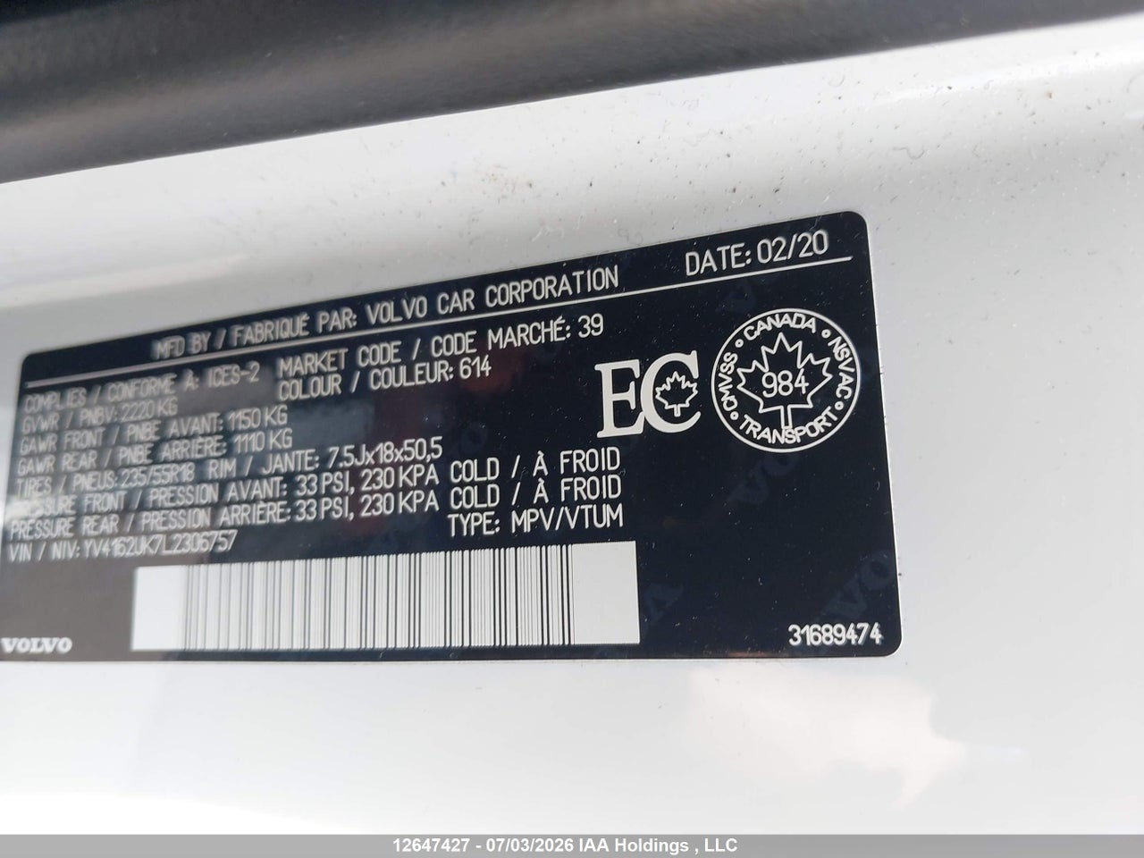 2020 VOLVO XC40 T5 MOMENTUM thumbnail 10