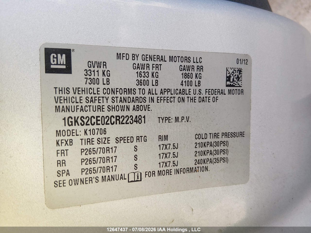 2012 GMC YUKON SLT thumbnail 10