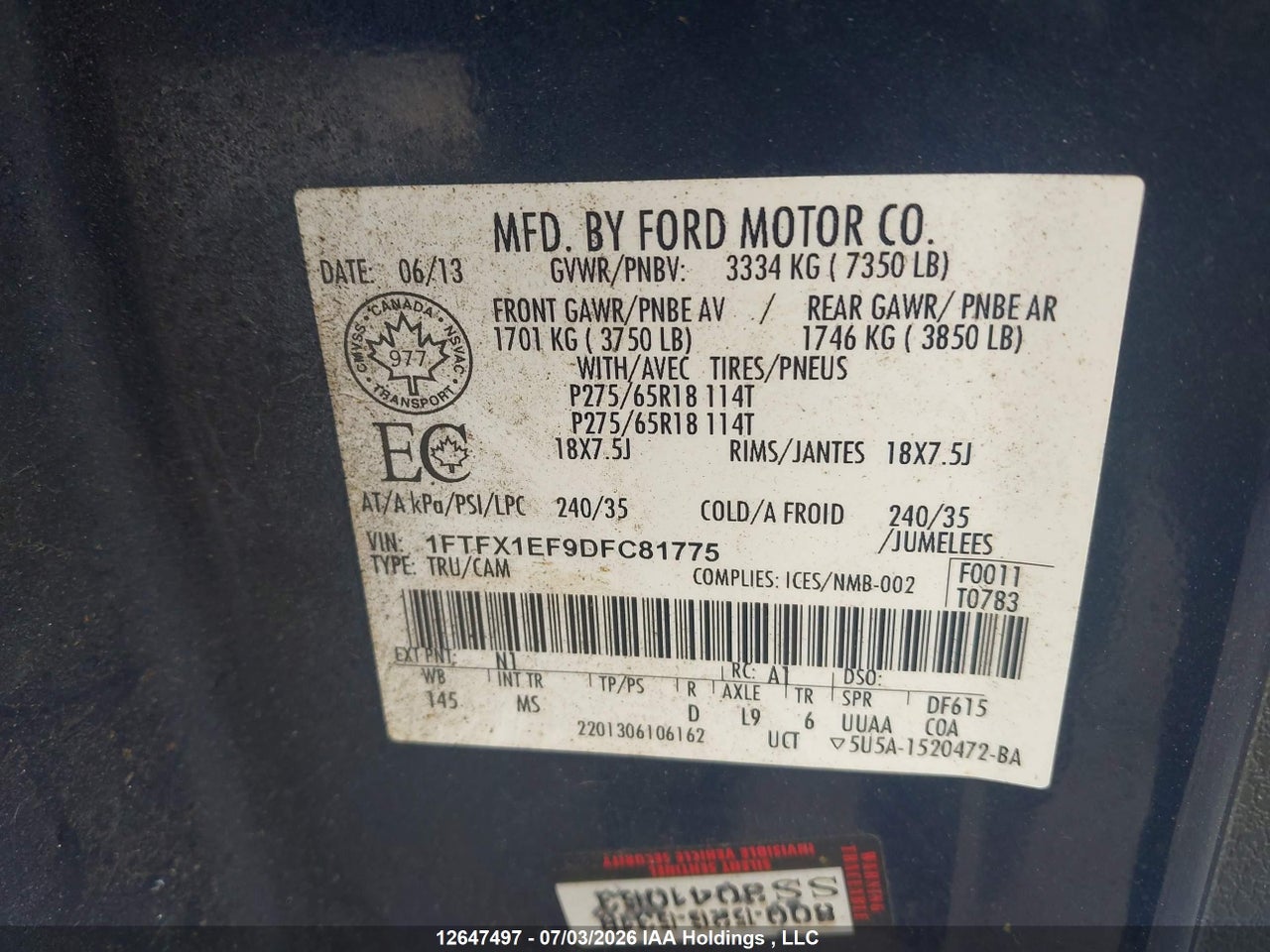 2013 FORD F-150 thumbnail 10
