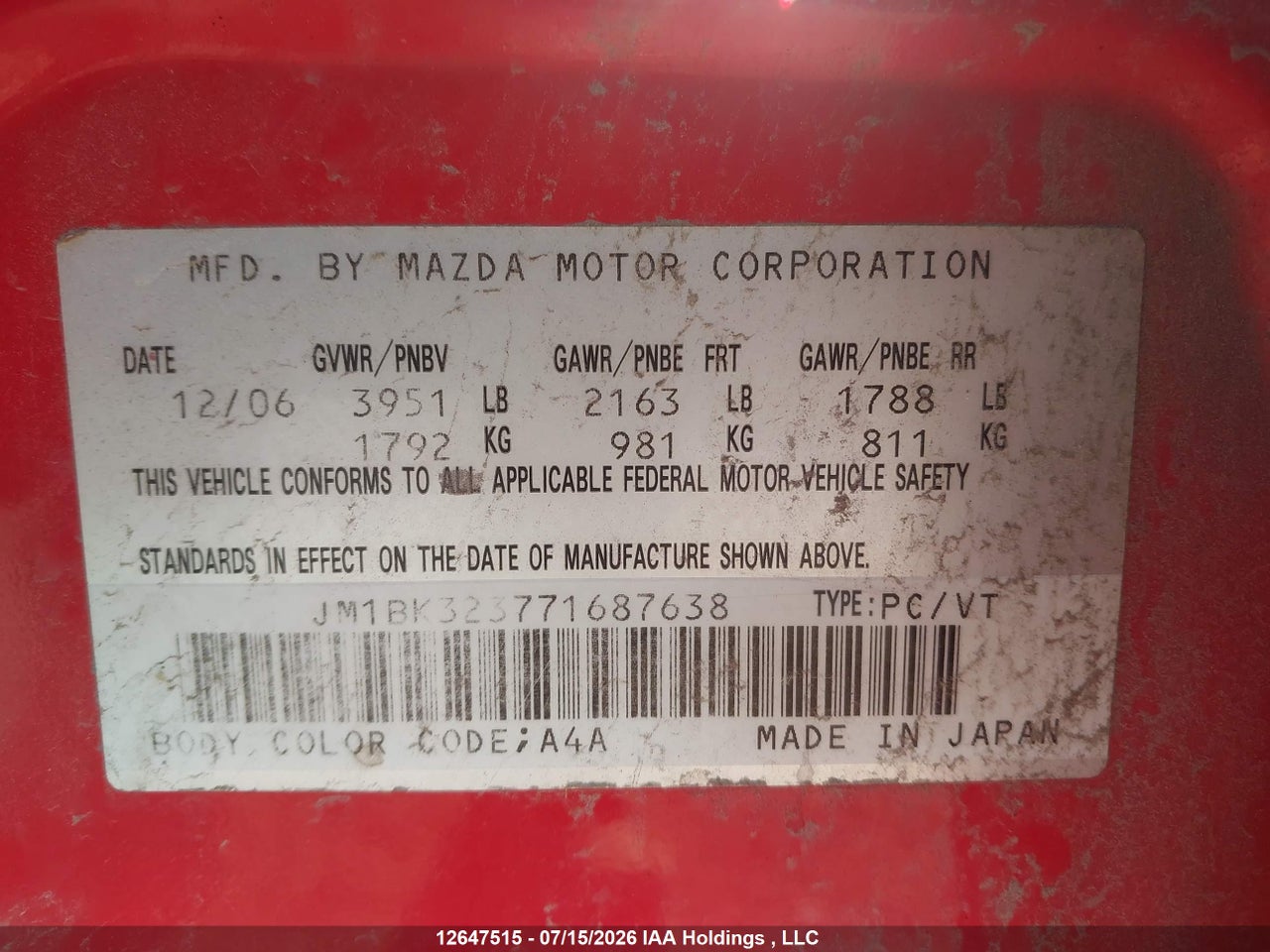 2007 MAZDA MAZDA3 GT thumbnail 10