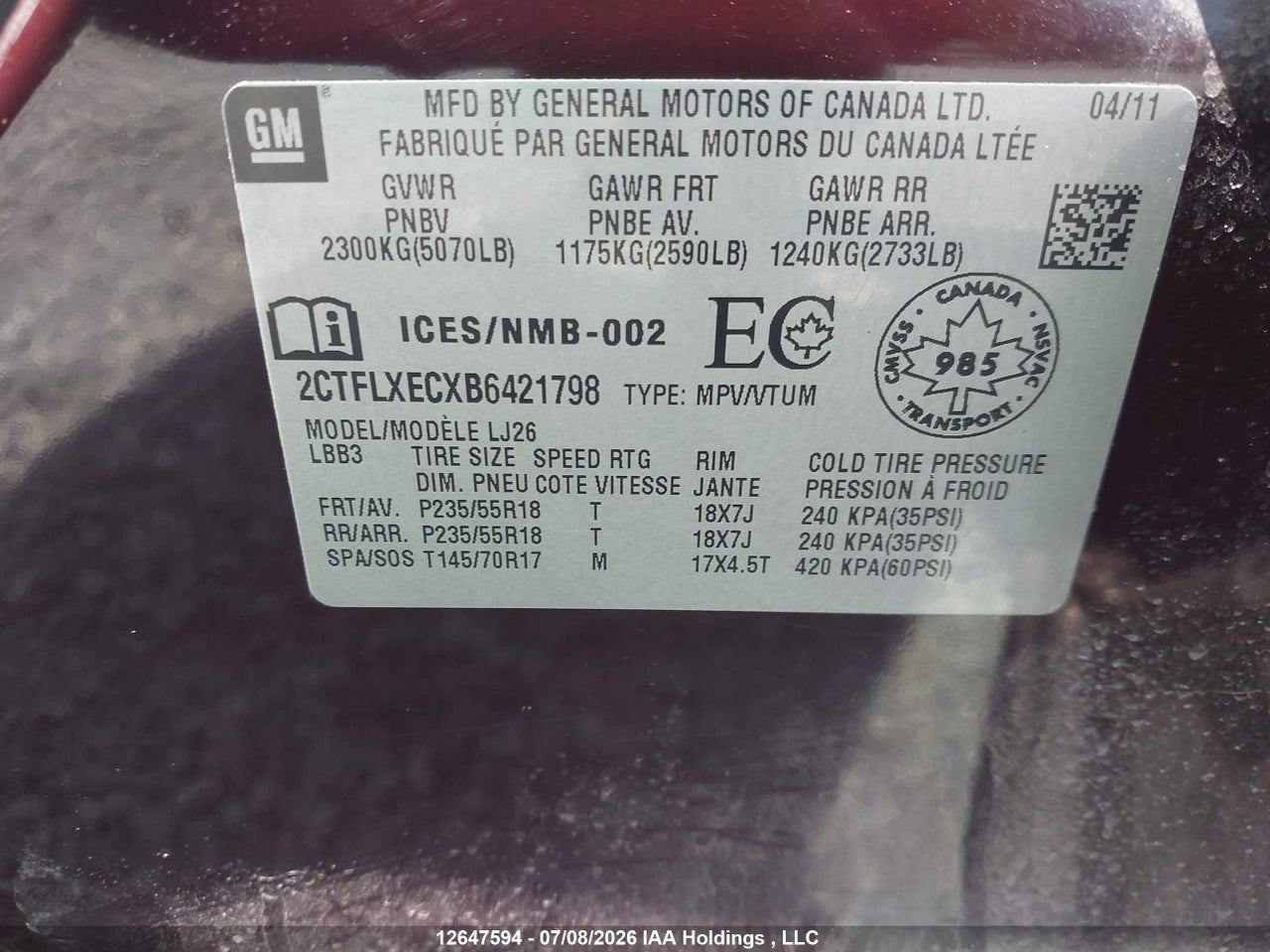 2011 GMC TERRAIN SLT-2 thumbnail 10