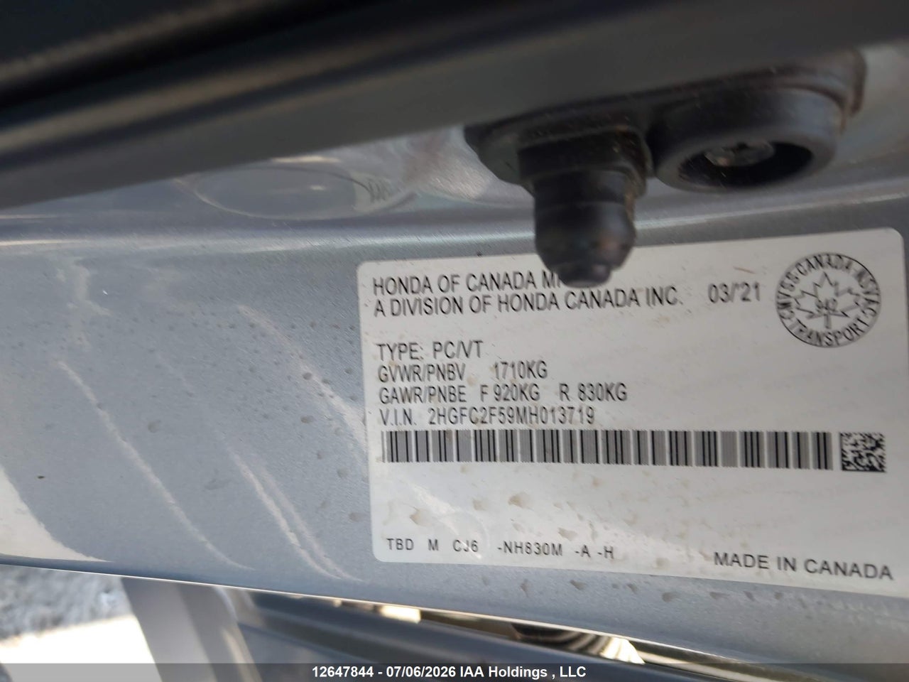 2021 HONDA CIVIC LX thumbnail 10