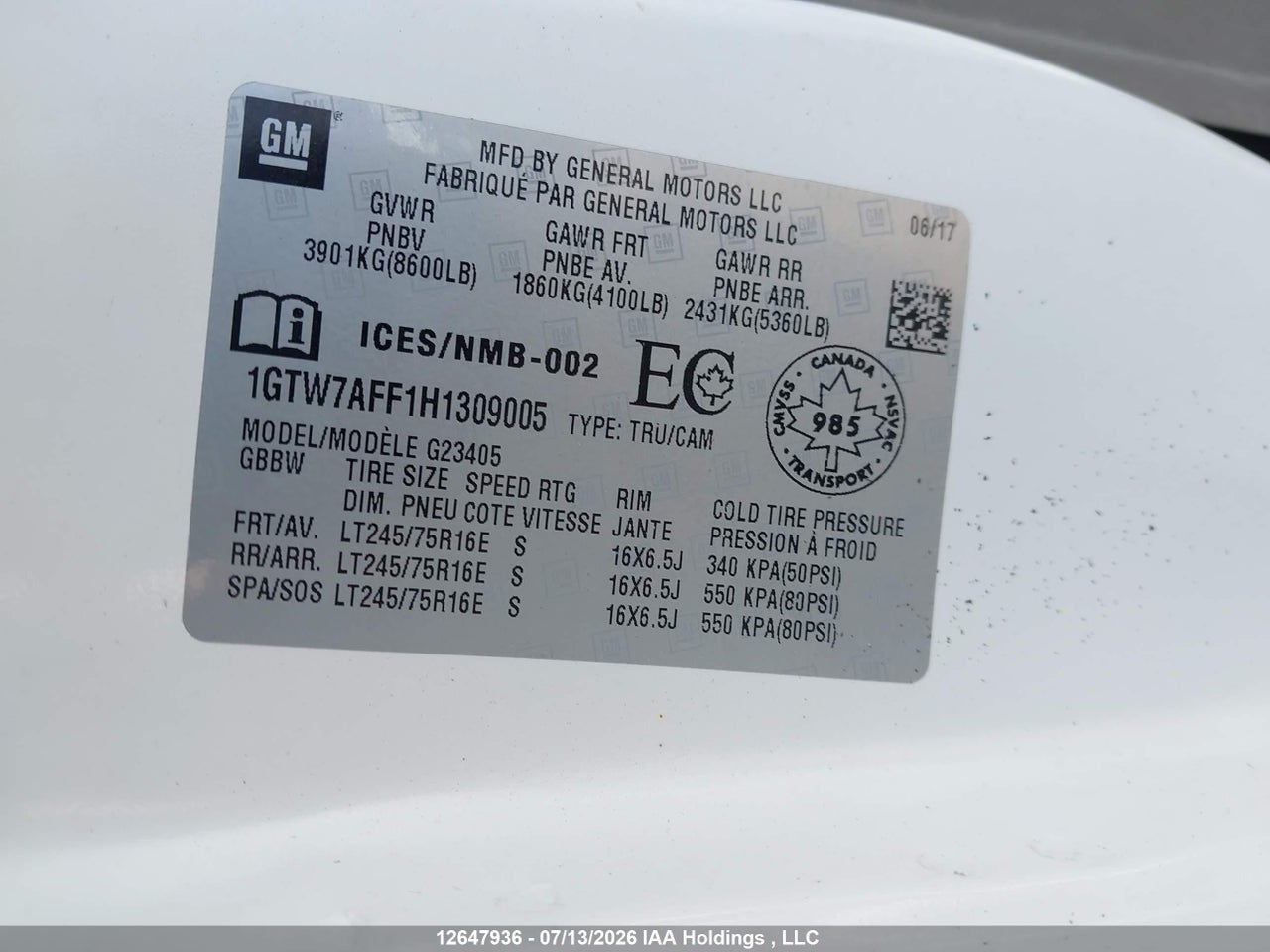 2017 GMC SAVANA 2500 WORK VAN thumbnail 10