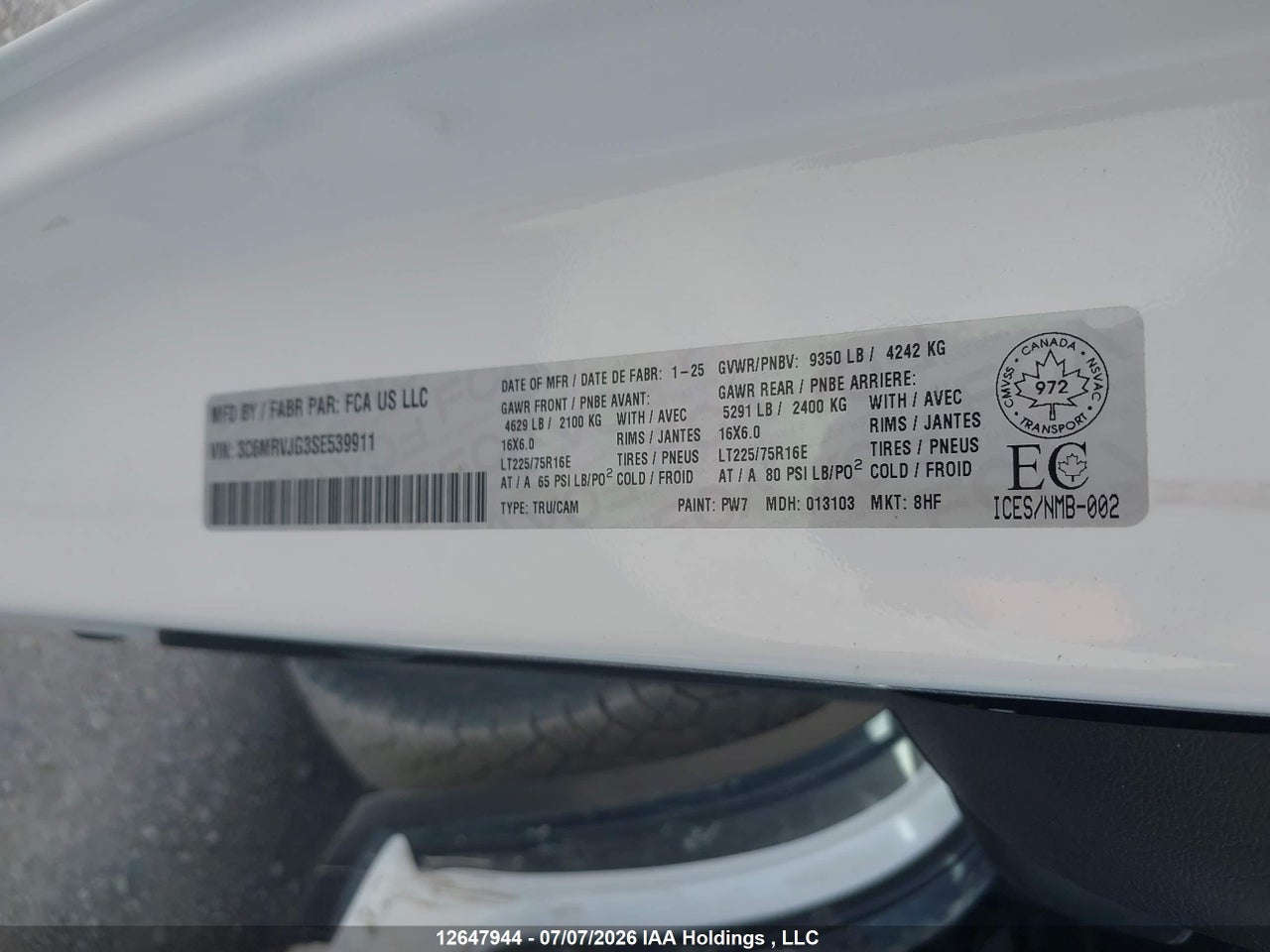 2025 RAM PROMASTER 3500 HIGH ROOF thumbnail 10