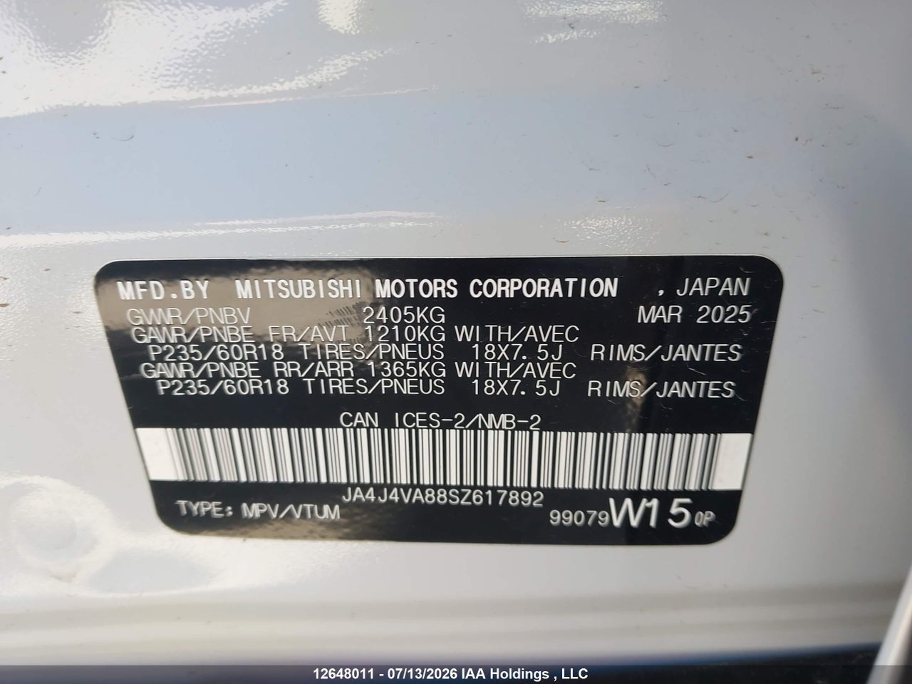 2025 MITSUBISHI OUTLANDER LE S-AWC/SE S-AWC/SEL S-AWC thumbnail 10