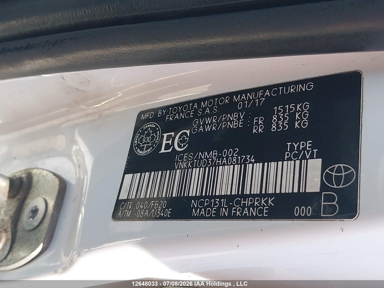 2017 TOYOTA YARIS L/LE/SE thumbnail 10