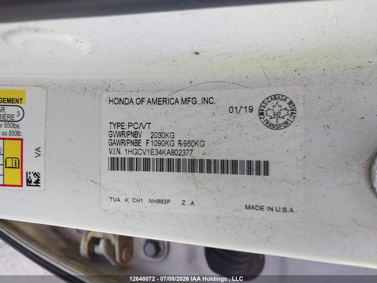 2019 HONDA ACCORD SPORT 1.5T thumbnail 10
