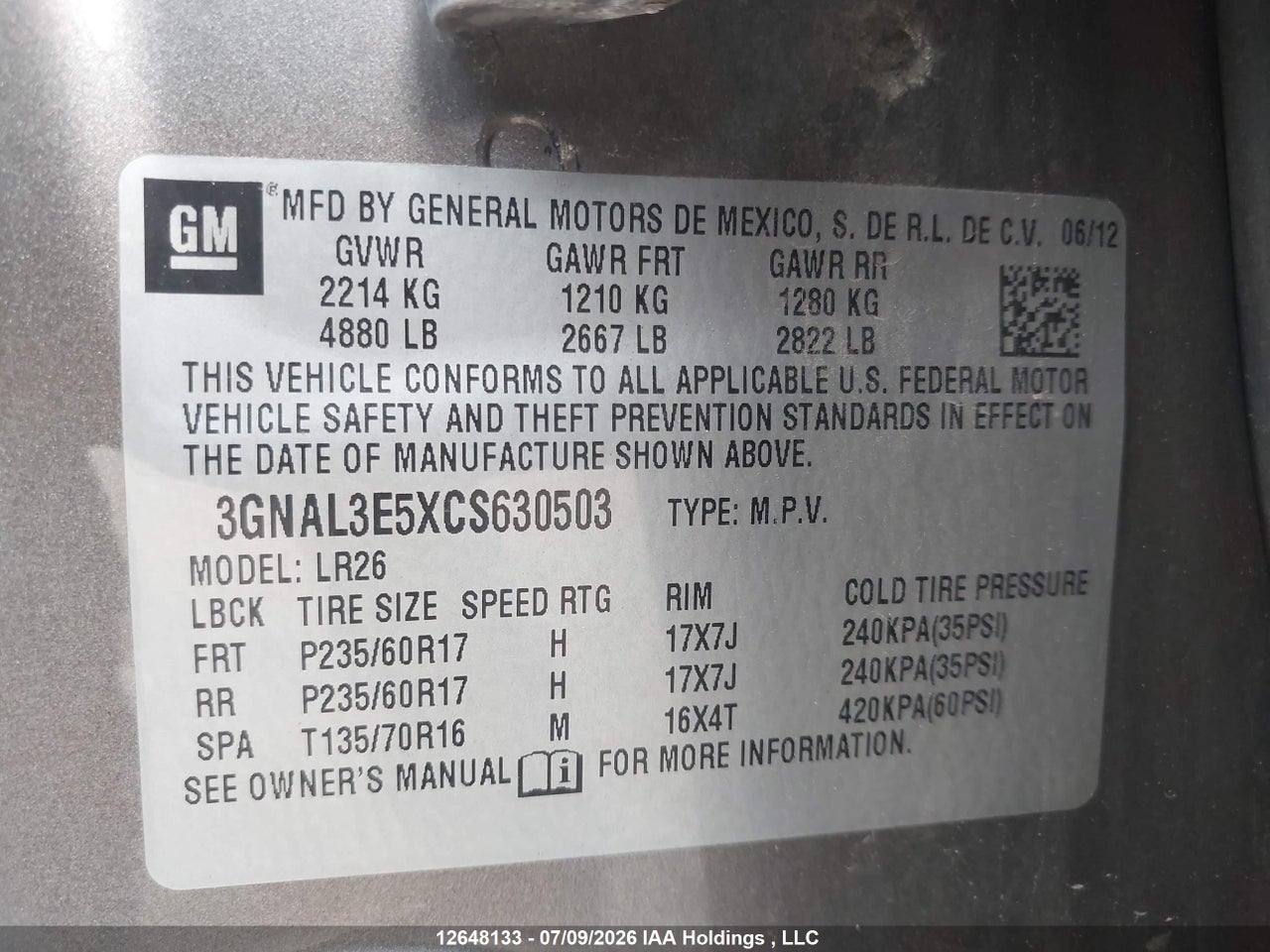 2012 CHEVROLET CAPTIVA SPORT/LT thumbnail 10