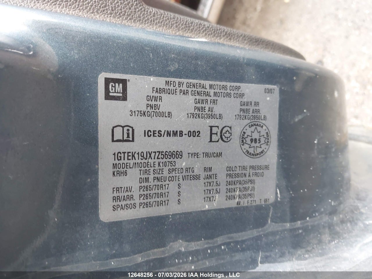 2007 GMC SIERRA 1500 thumbnail 10