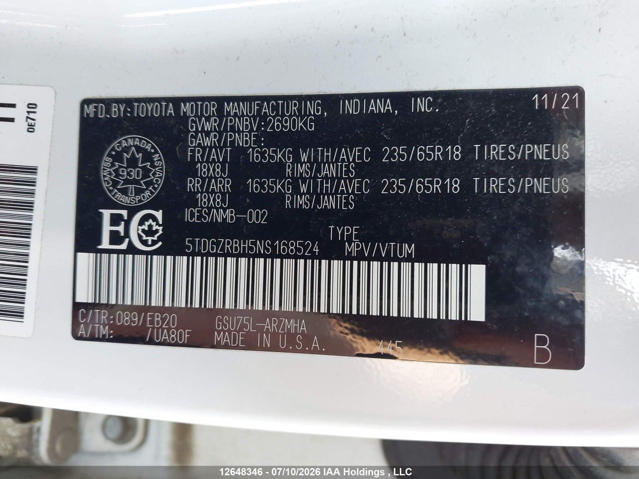2022 TOYOTA highlander xle thumbnail 10