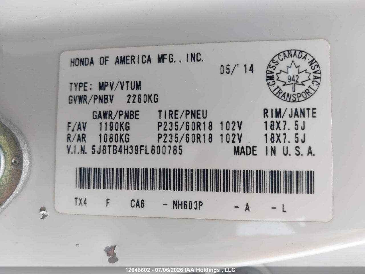 2015 ACURA RDX thumbnail 10