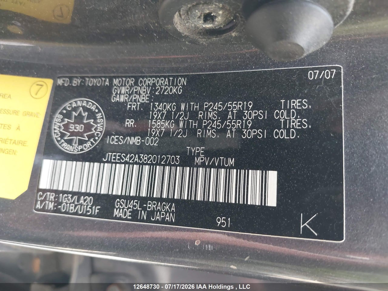 2008 TOYOTA HIGHLANDER V6 LIMITED thumbnail 10