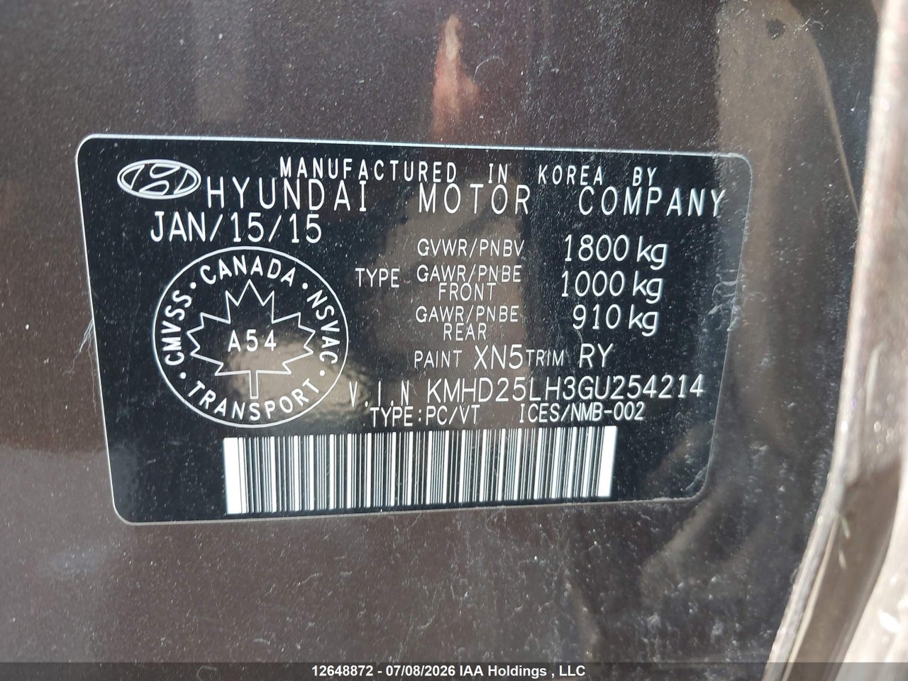 2016 HYUNDAI ELANTRA thumbnail 10