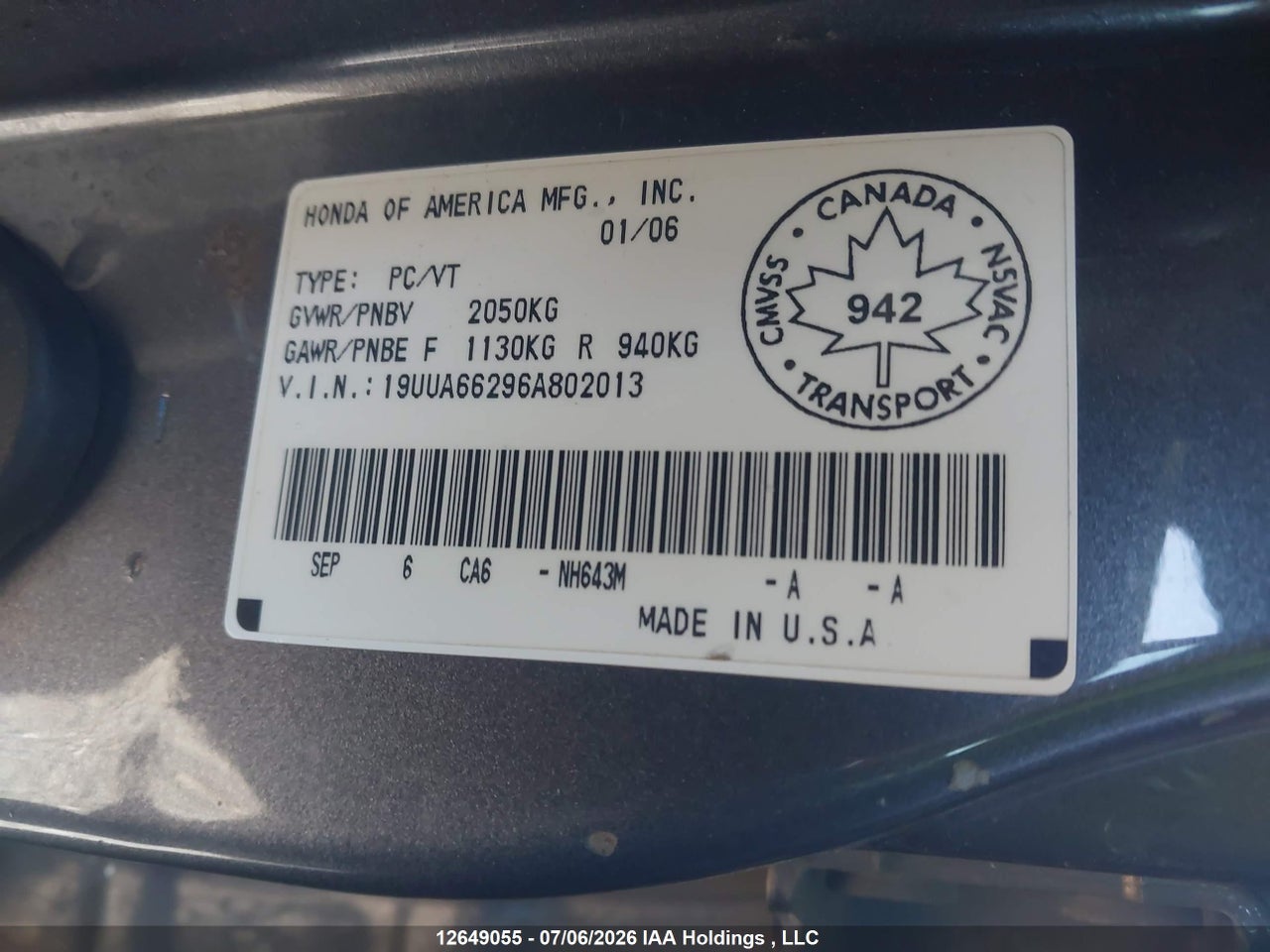2006 ACURA 3.2TL thumbnail 10