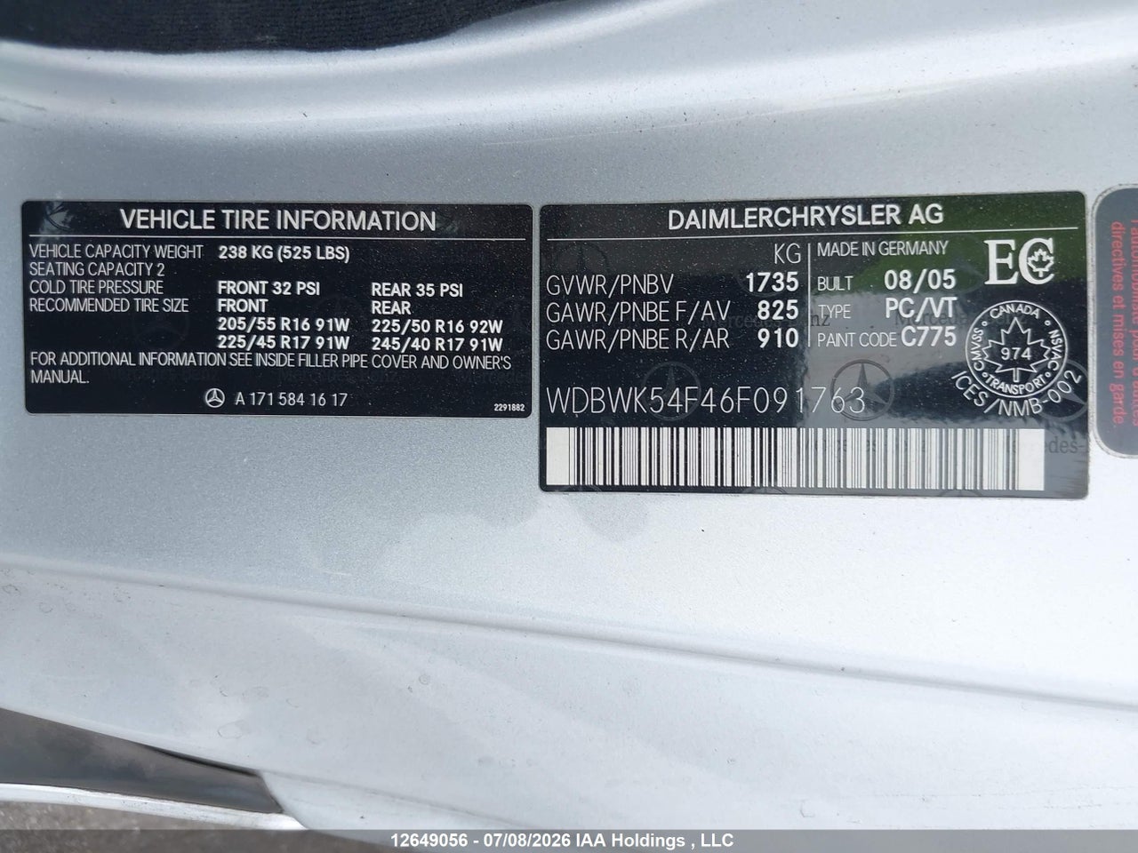 2006 MERCEDES BENZ SLK 280 thumbnail 10