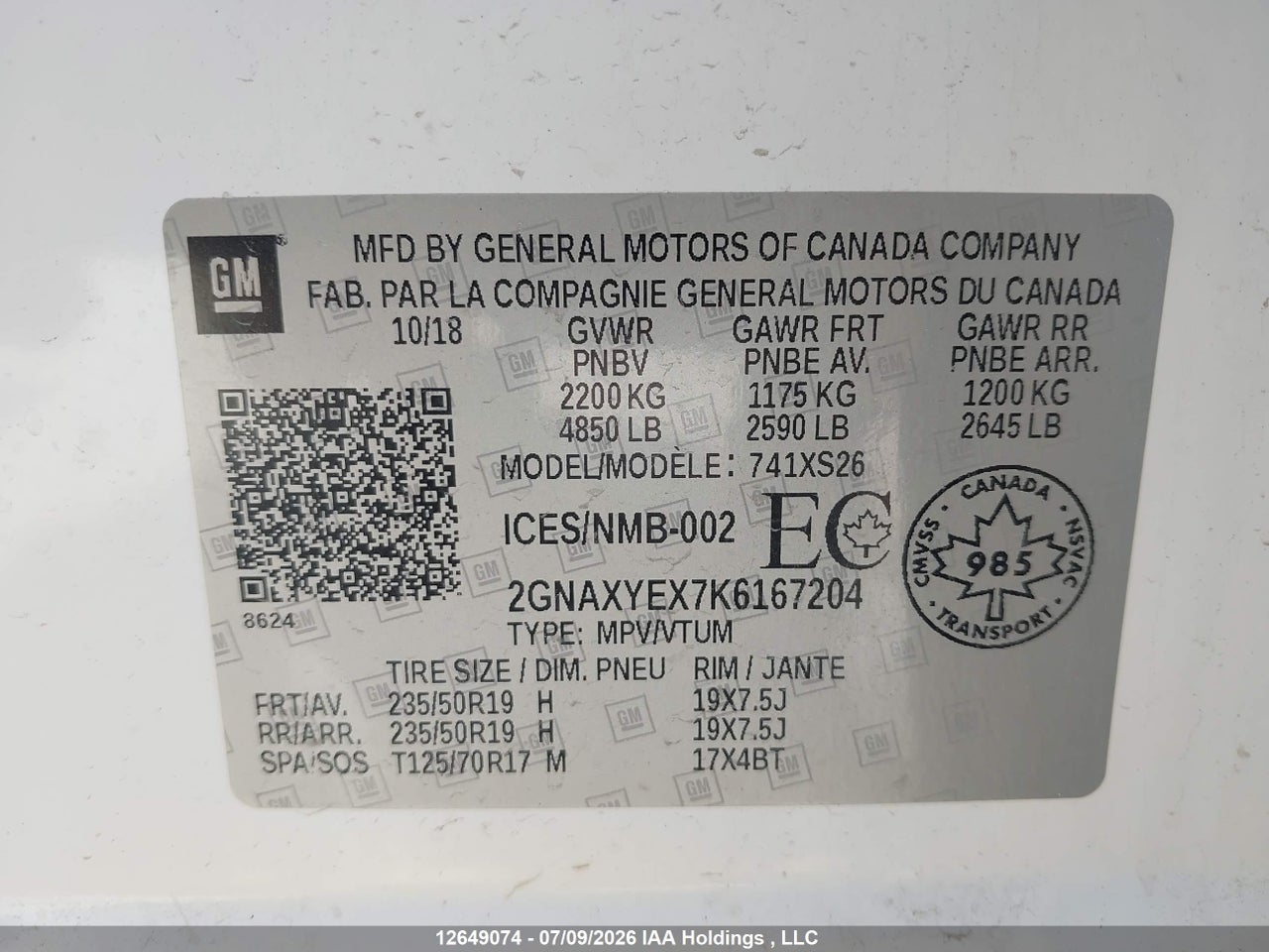 2019 CHEVROLET EQUINOX PREMIER thumbnail 10