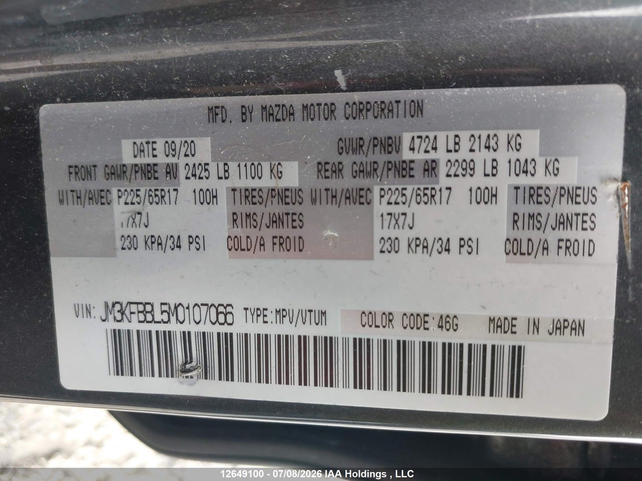2021 MAZDA cx-5 sport thumbnail 10