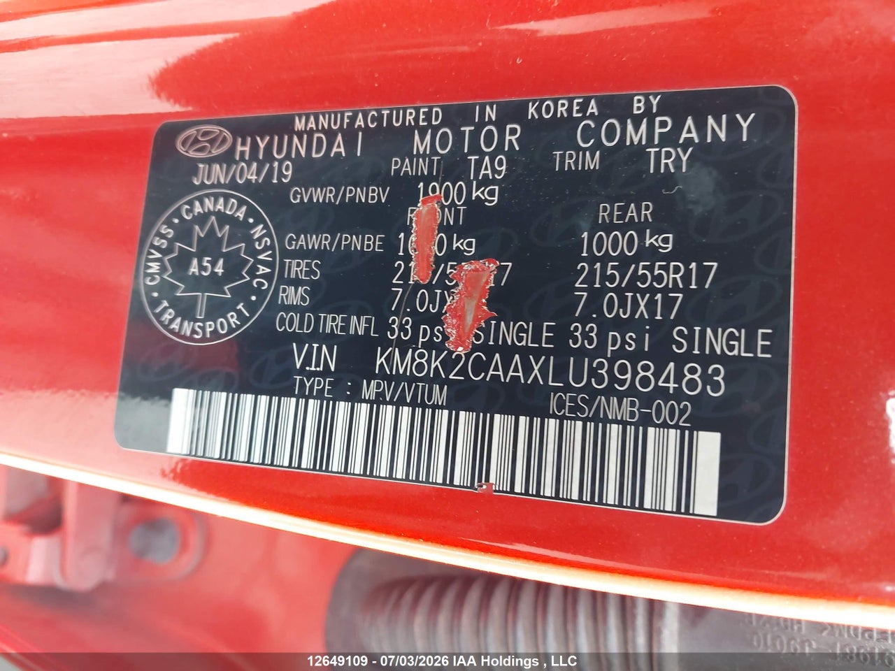 2020 HYUNDAI KONA SEL thumbnail 10