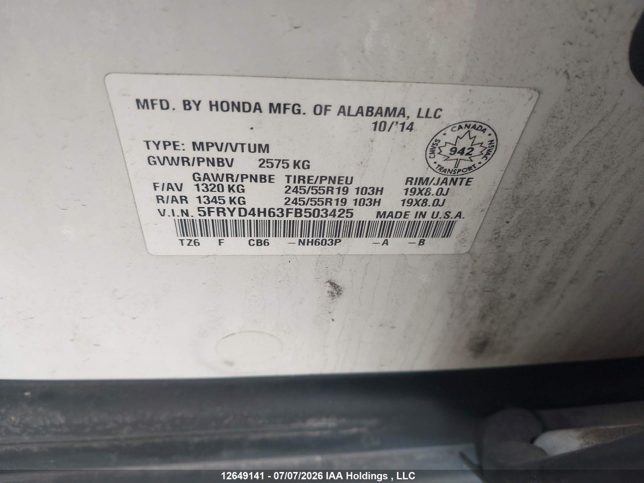 2015 ACURA MDX TECHNOLOGY PACKAGE thumbnail 10