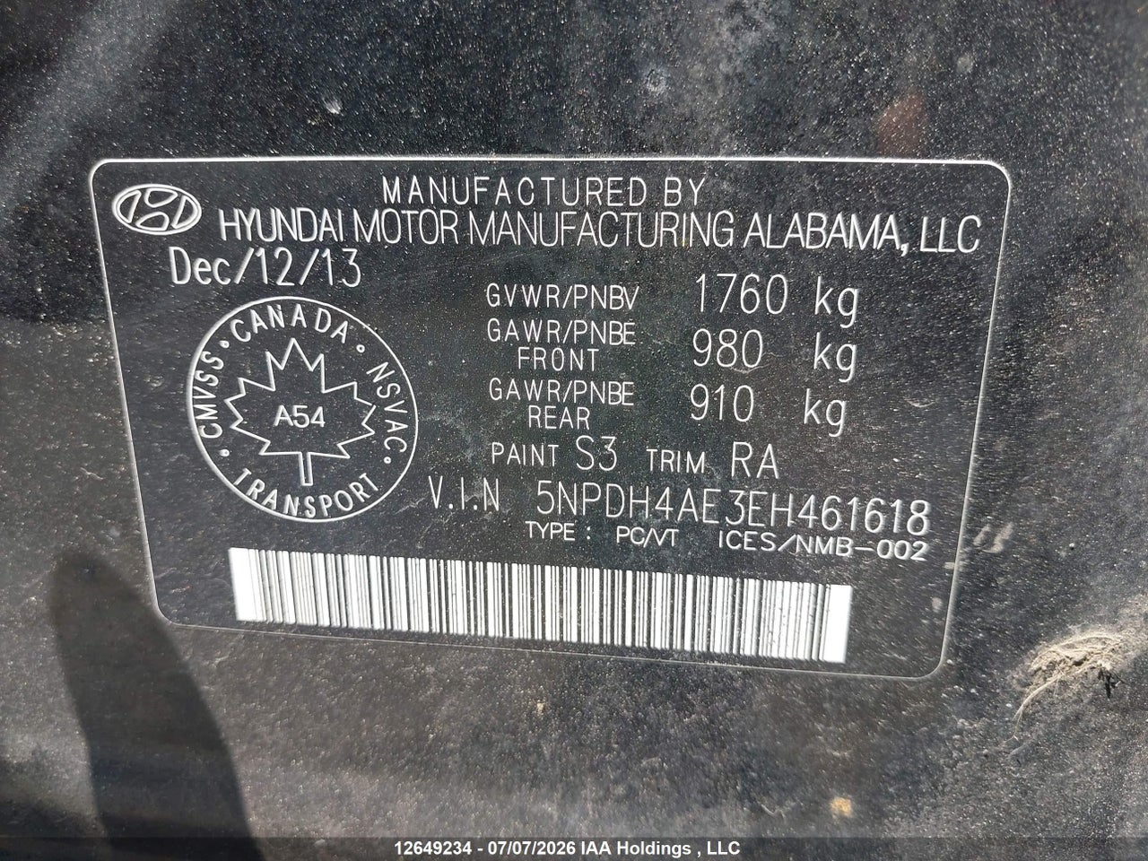 2014 HYUNDAI ELANTRA SE/SPORT/LIMITED thumbnail 10