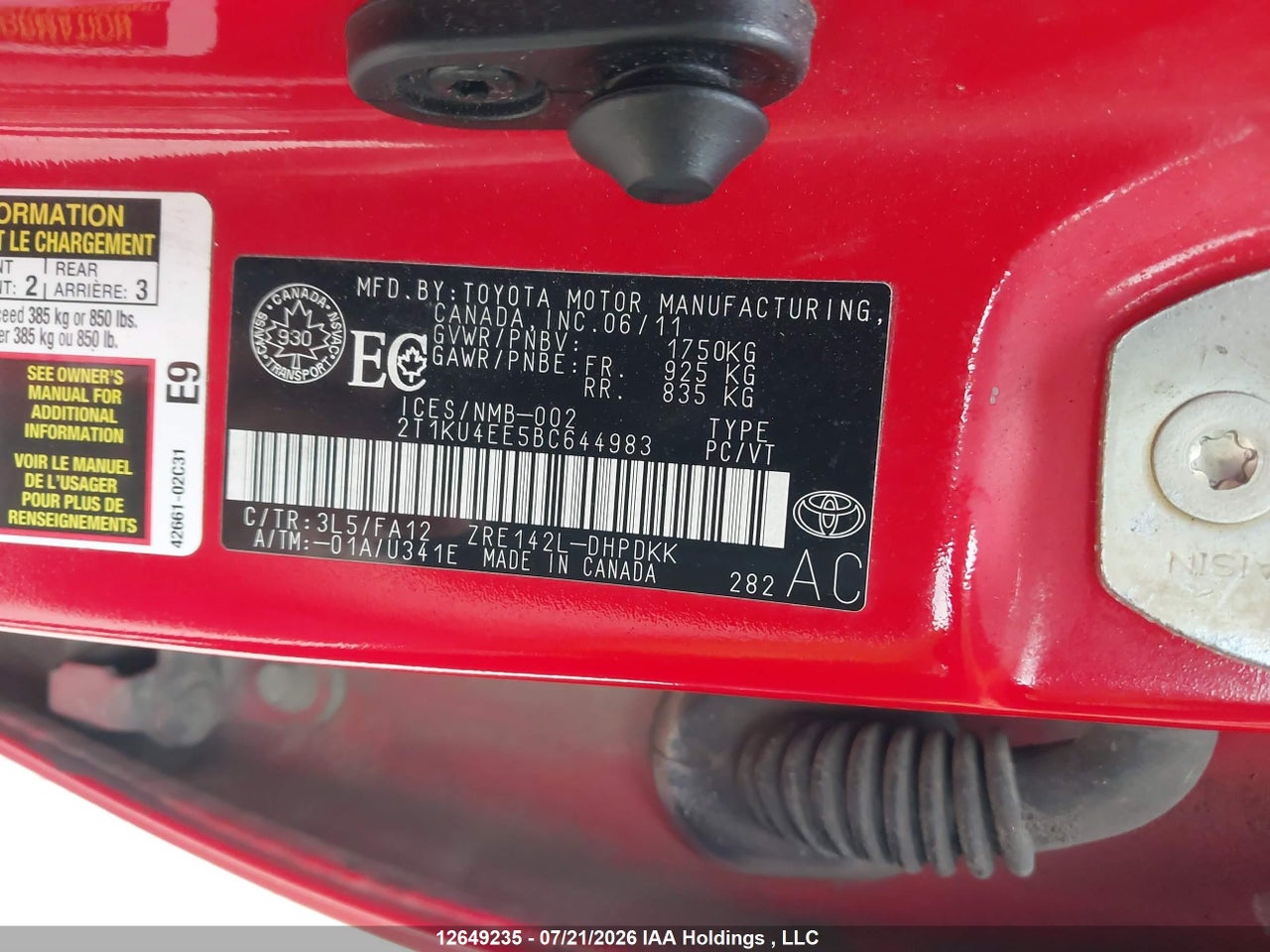 2011 TOYOTA MATRIX thumbnail 10