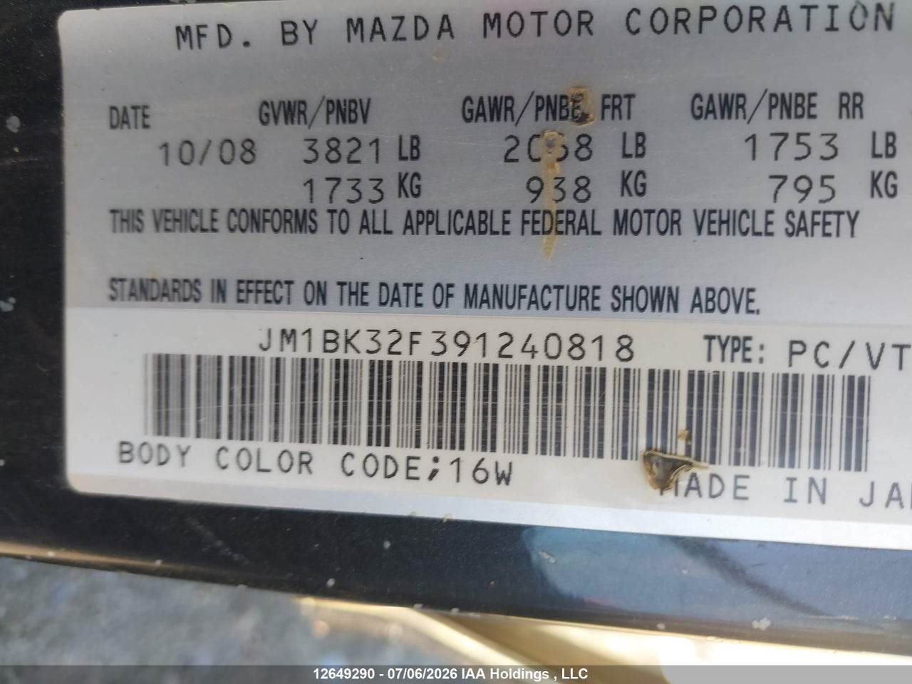 2009 MAZDA 3 I thumbnail 10