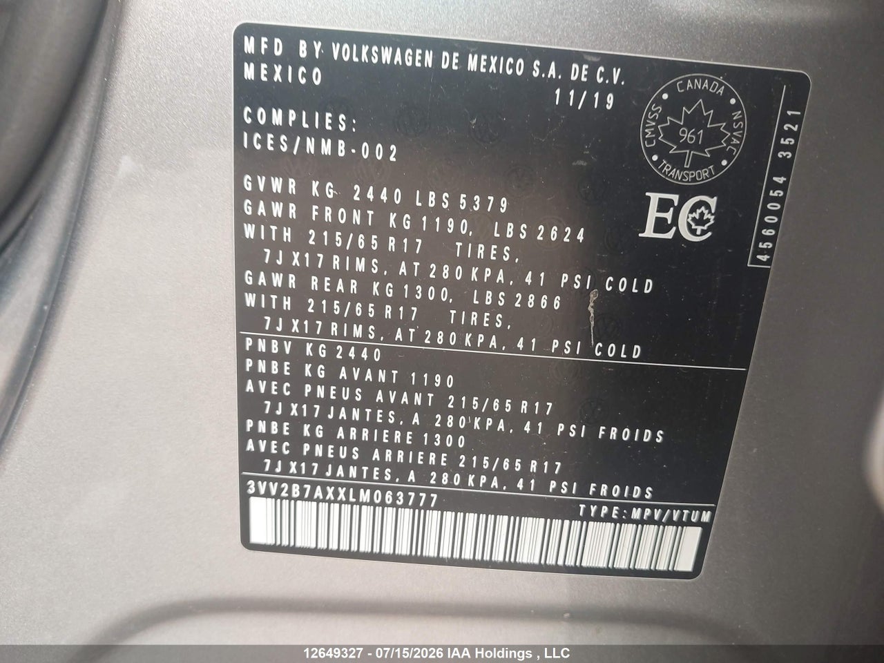 2020 VOLKSWAGEN TIGUAN SE/SEL thumbnail 10