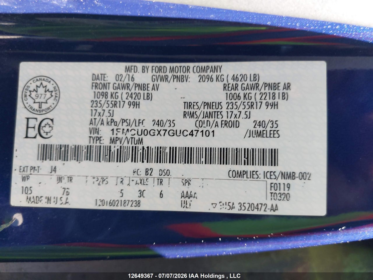 2016 FORD ESCAPE SE thumbnail 10