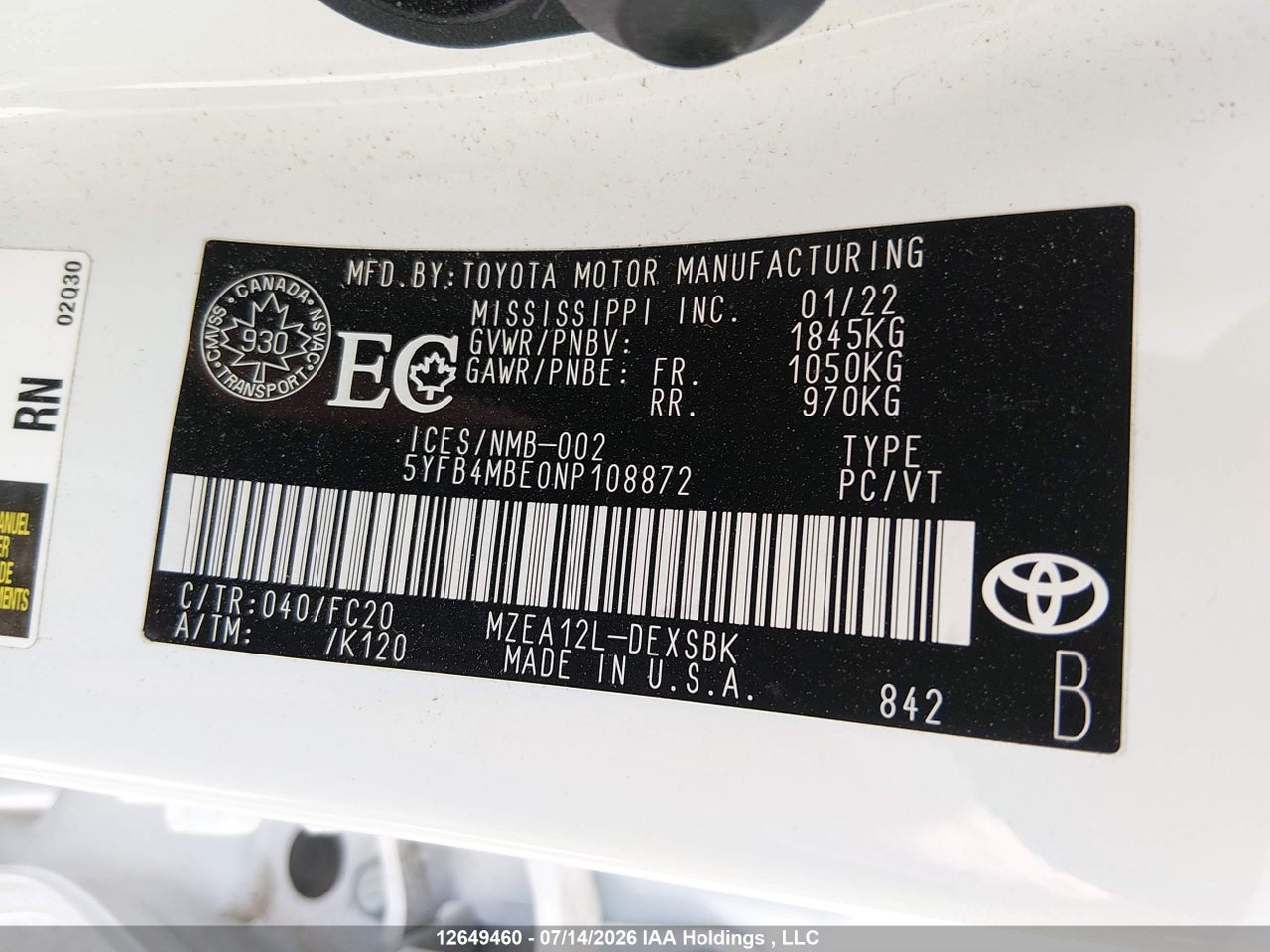 2022 TOYOTA COROLLA SE thumbnail 10