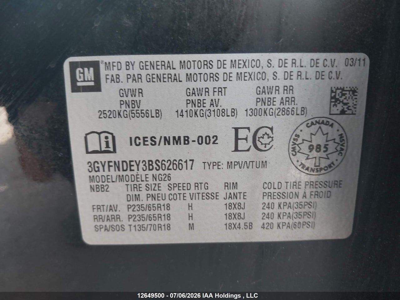 2011 CADILLAC SRX LUXURY COLLECTION thumbnail 10