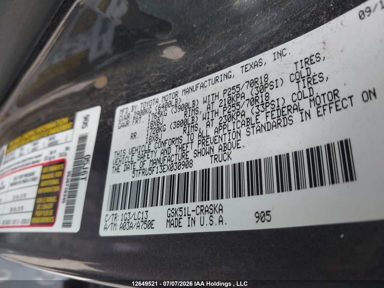 2014 TOYOTA TUNDRA DOUBLE CAB SR/DOUBLE CAB SR5 thumbnail 10