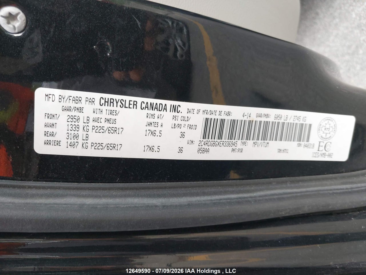 2014 DODGE GRAND CARAVAN SE thumbnail 10