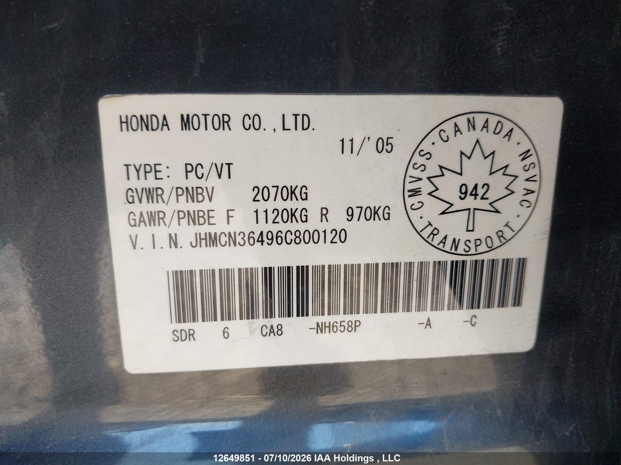 2006 HONDA ACCORD HYBRID thumbnail 10