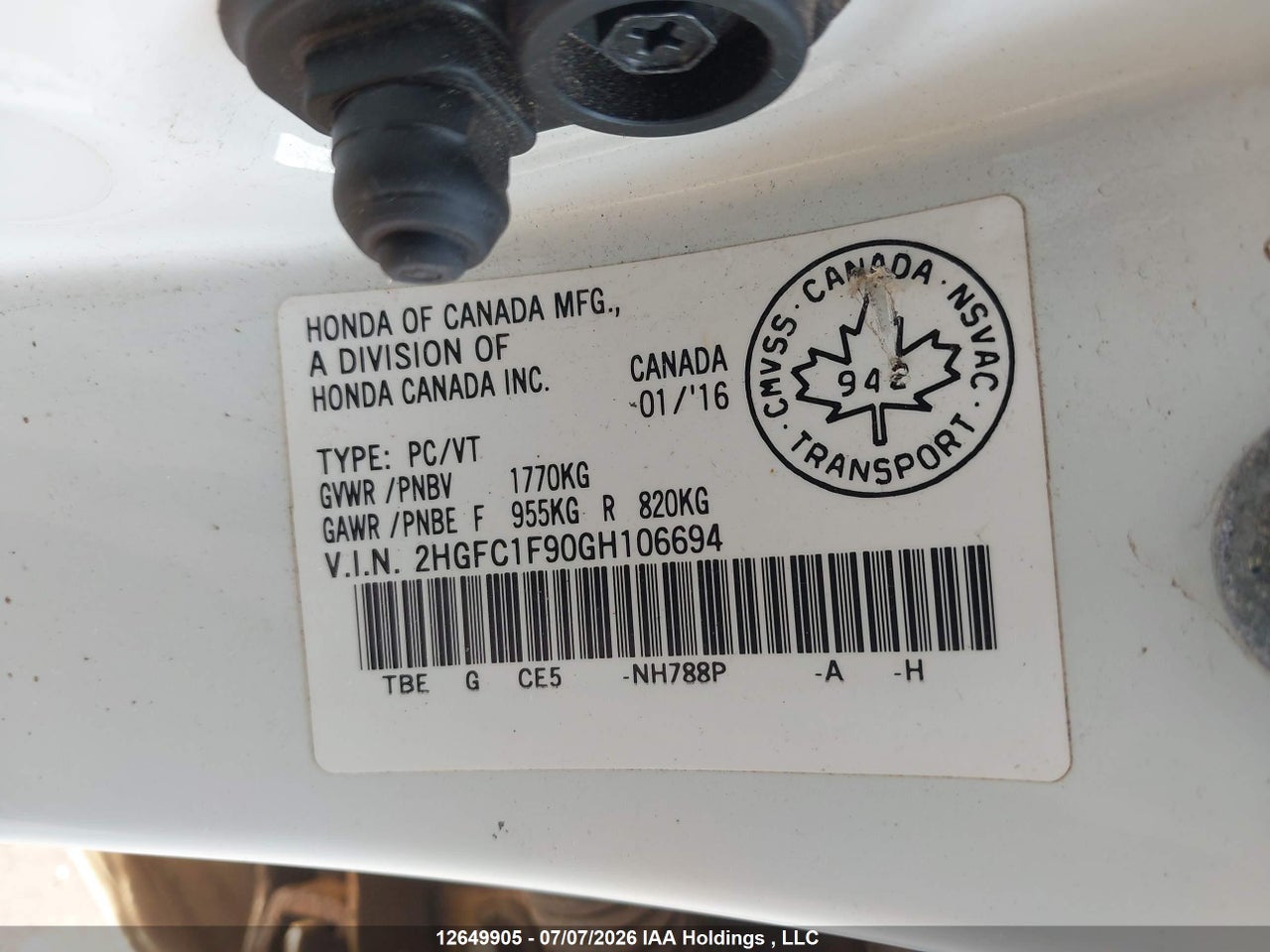 2016 HONDA Civic touring thumbnail 10