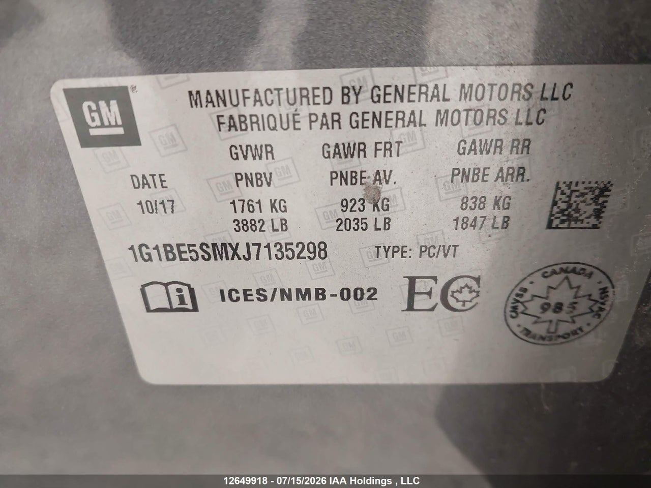 2018 CHEVROLET CRUZE LT thumbnail 10