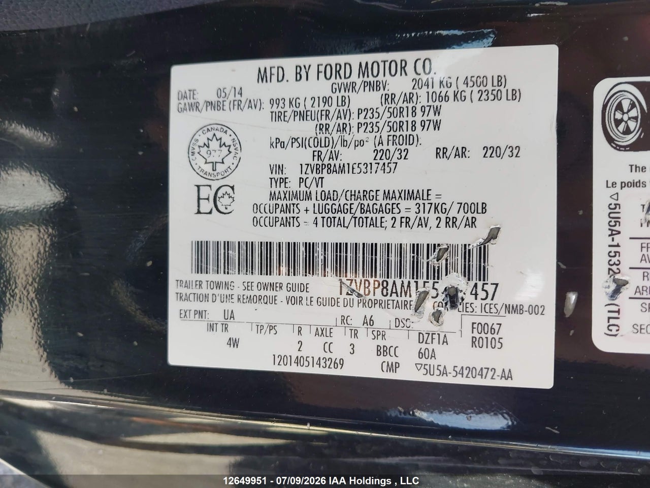 2014 FORD MUSTANG V6/V6 PREMIUM thumbnail 10