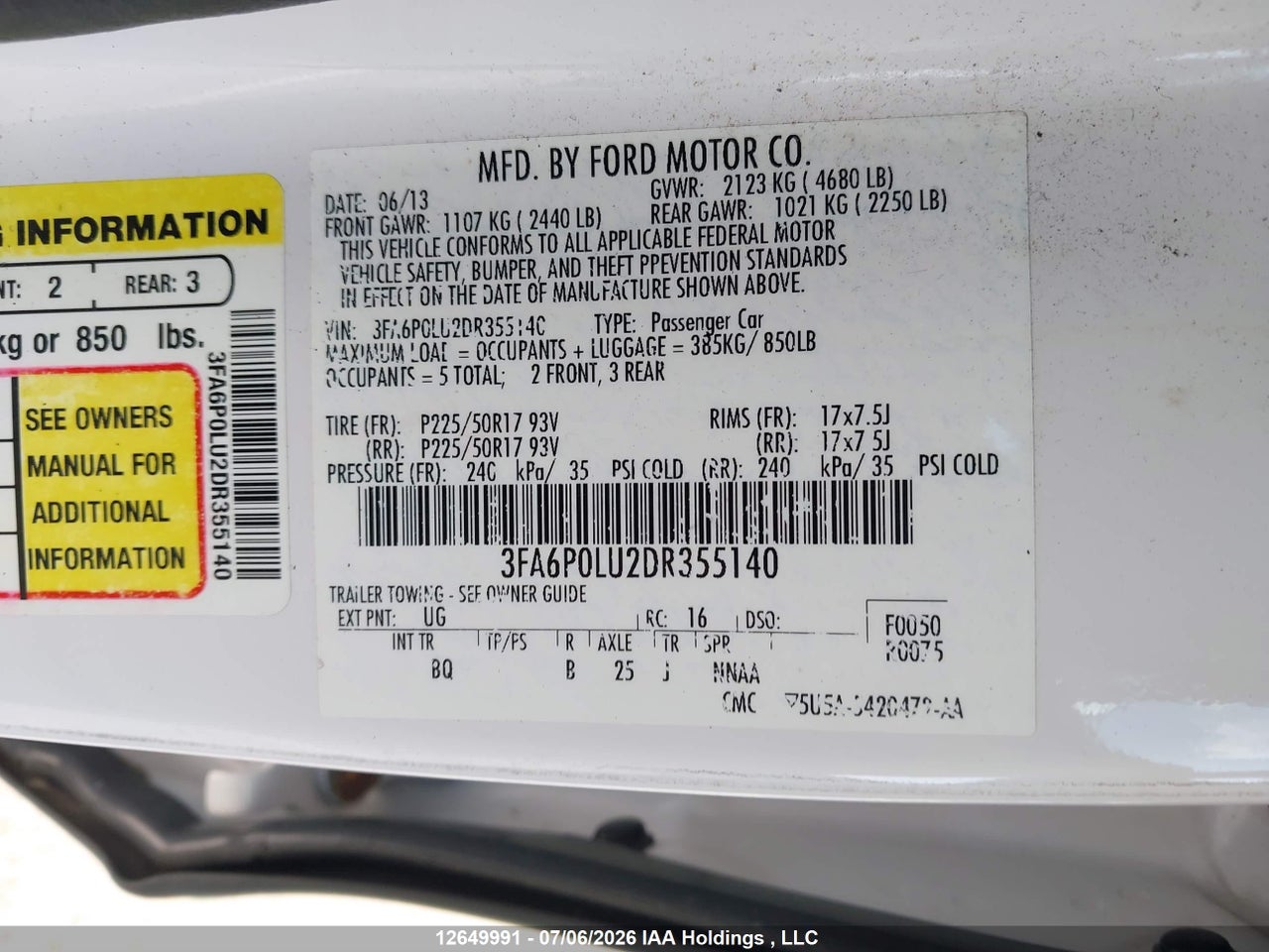 2013 FORD FUSION HYBRID SE thumbnail 10