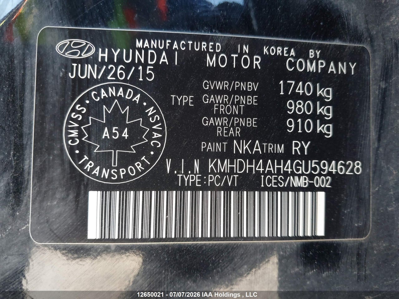 2016 HYUNDAI ELANTRA SE/SPORT/LIMITED thumbnail 10