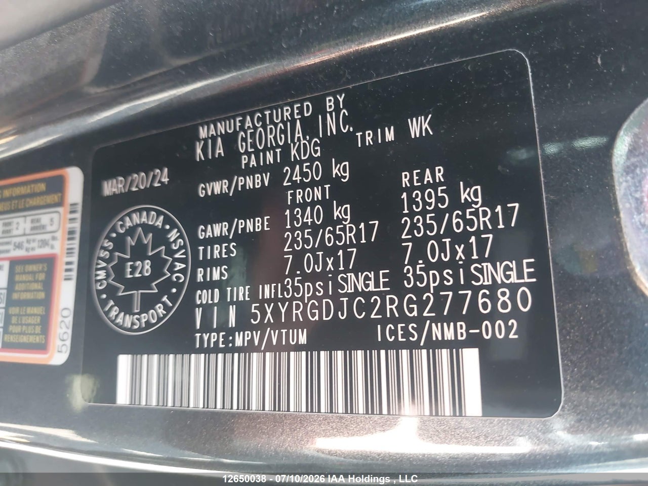 2024 KIA SORENTO LX thumbnail 10