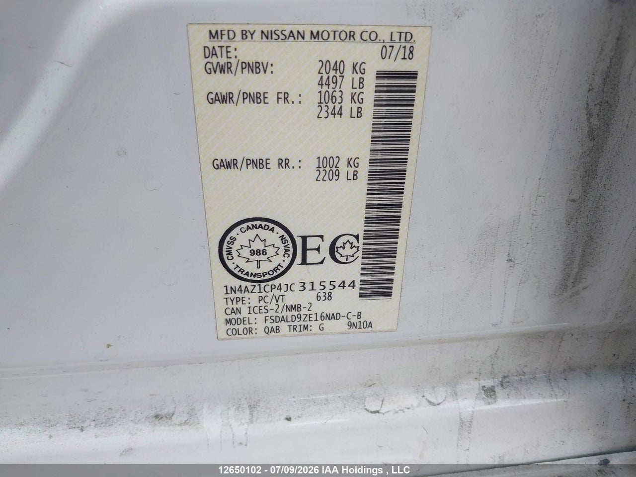 2018 NISSAN LEAF thumbnail 10