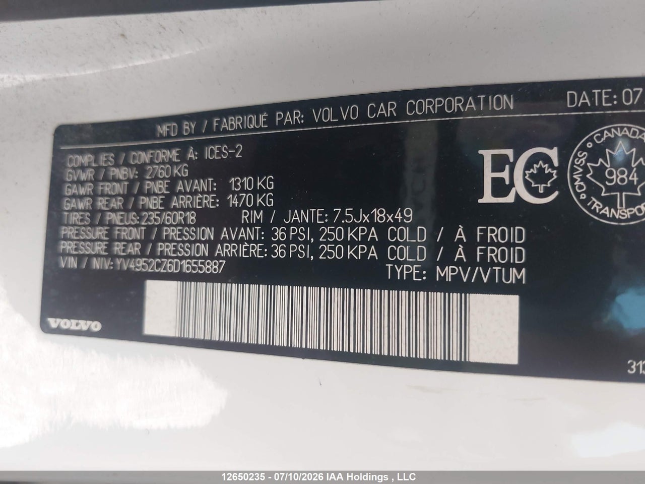 2013 VOLVO XC90 3.2/3.2 PLATINUM/3.2 PREMIER PLUS thumbnail 10