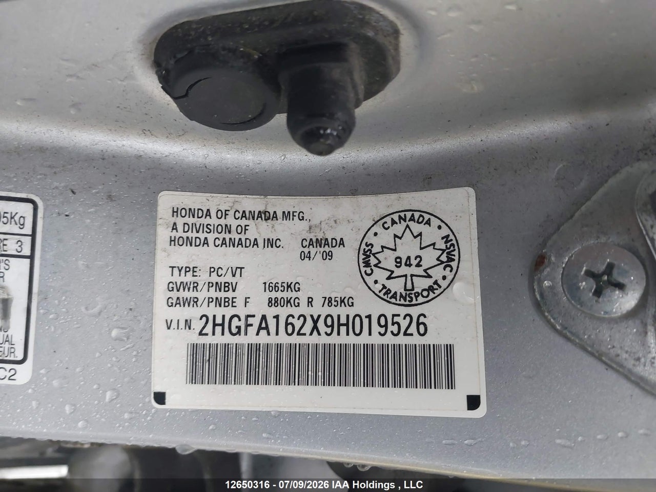 2009 HONDA CIVIC DX/DX-A thumbnail 10