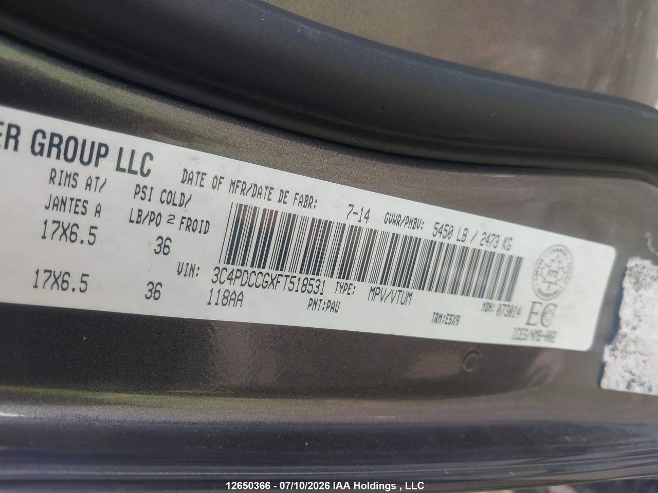2015 DODGE JOURNEY SXT thumbnail 10