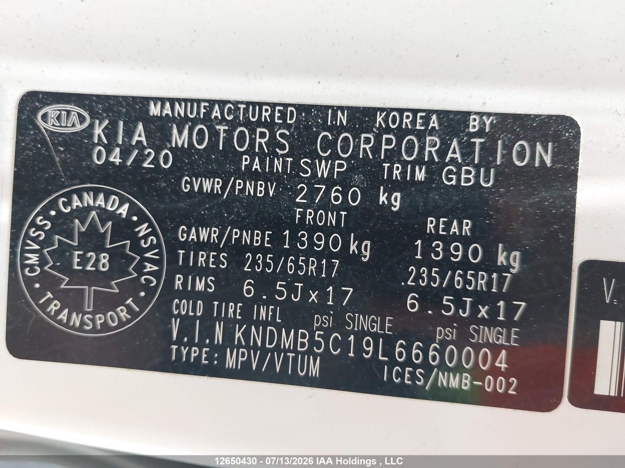 2020 KIA SEDONA LX/LX+ thumbnail 10