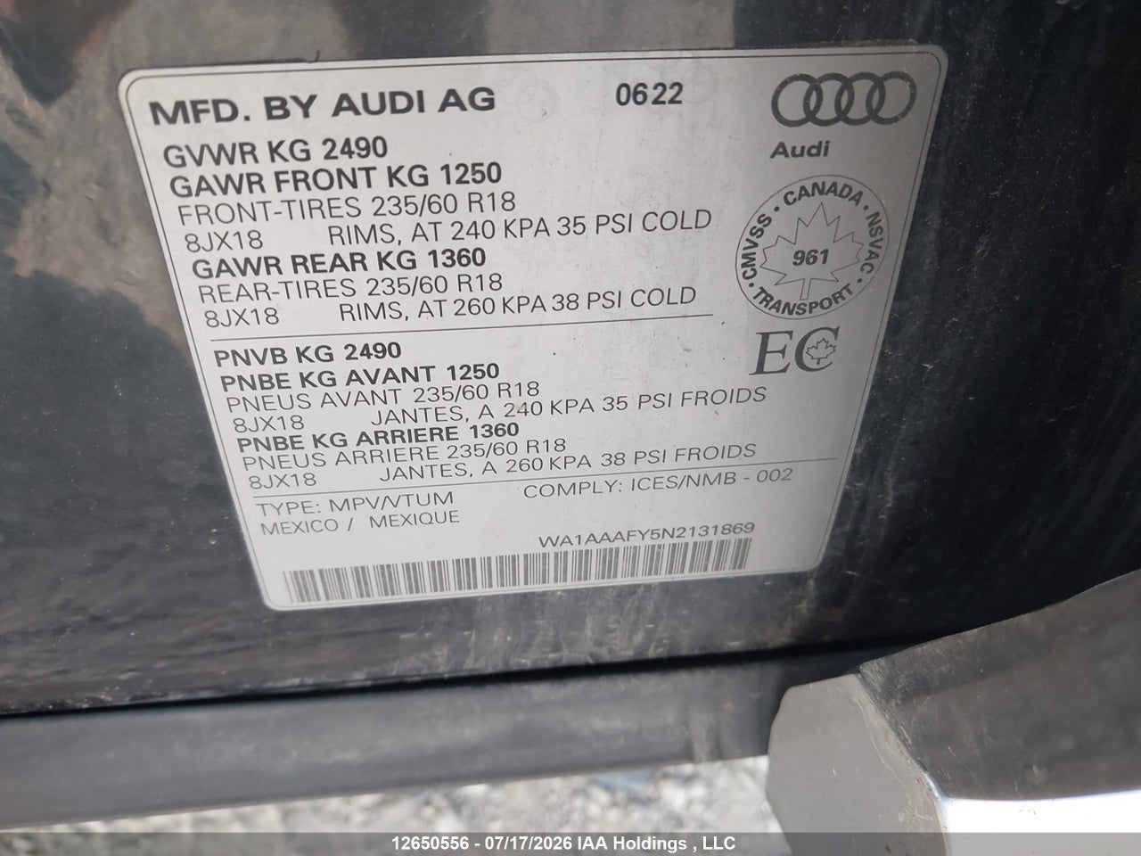 2022 AUDI Q5 45 KOMFORT thumbnail 10