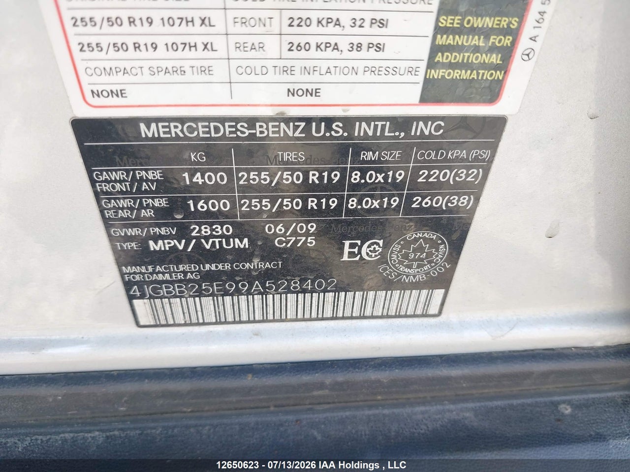 2009 MERCEDES BENZ M-Class ML320 BlueTEC thumbnail 10