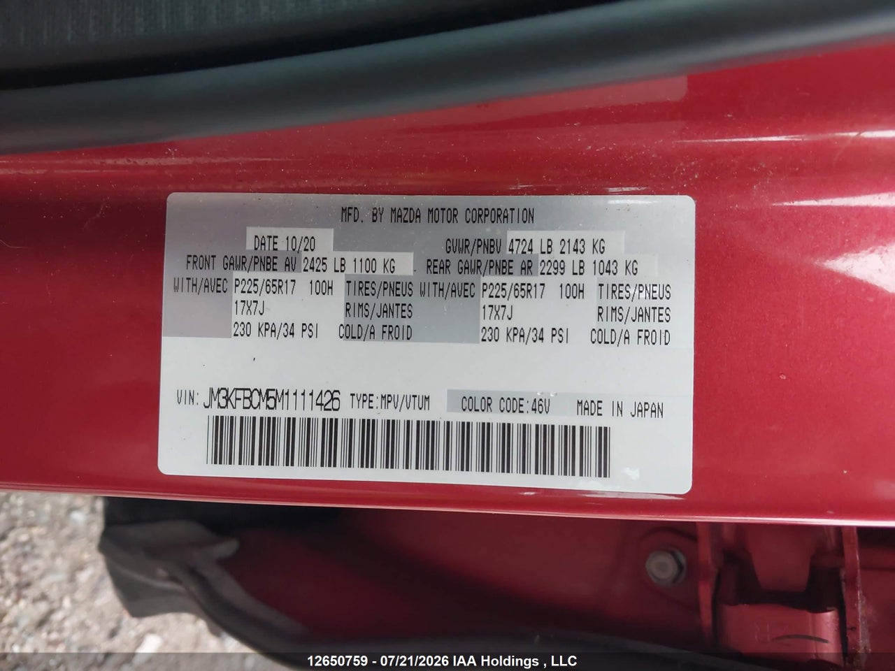 2021 MAZDA CX-5 GS/KURO EDITION/SIGNATURE thumbnail 10
