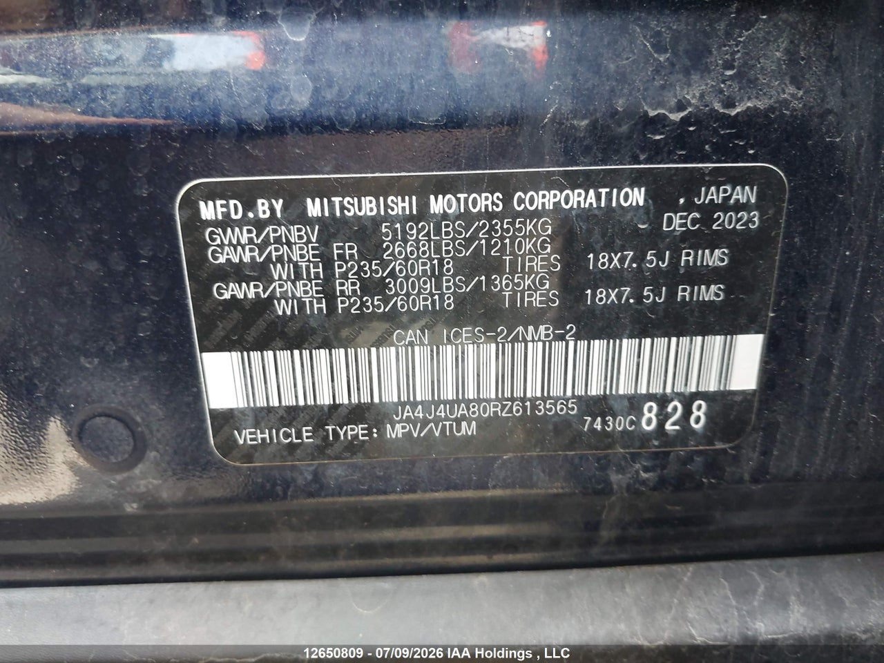 2024 MITSUBISHI OUTLANDER ES thumbnail 10